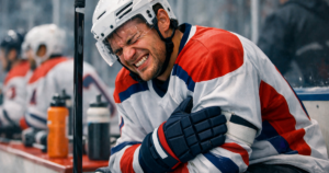 Václav Varaďa když hokejisté hrají se zraněním